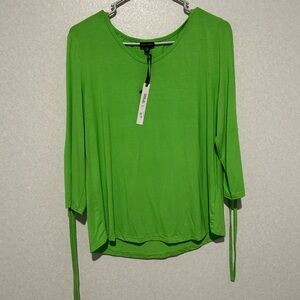 Coco And Carmen Green Womenβs Blouse Size S/M, Retro With A Flare